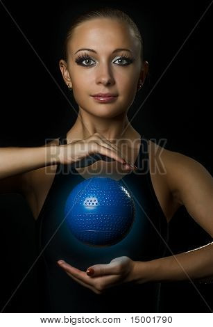 Fitness pige med Magic Ball