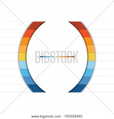 Template Infographic Colorful Semicircles and White Strips for 9 Text Areas.