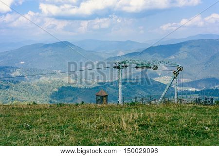 Old Rusty Lift Mechanism In The Carpathians
