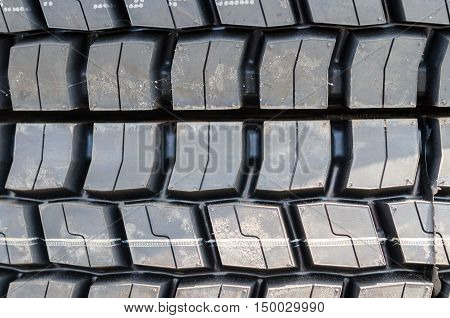 Textured Pattern Of A New Truck Tire Background