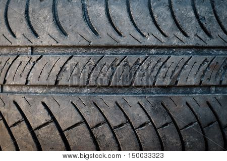 Closeup texture of a car tyre background