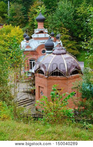 Church-Chapel of Holy Great Martyr Paraskeva and baptismal font Polykovichskaya Krynica Mogilev district Belarus