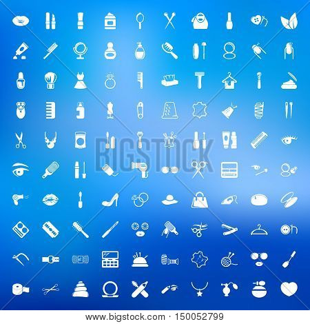 fashion 100 icons  universal set for web and mobile flat