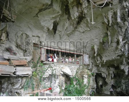 Toraja temető, Rantepao, Celebesz-sziget, Indonézia