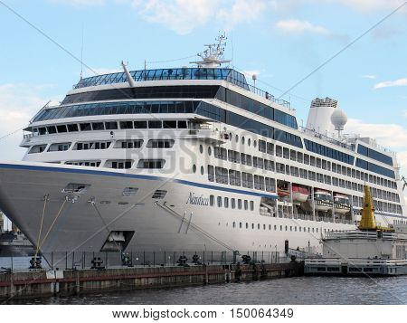 Saint Petersburg, Russia - August, 2016: Passenger ship in Saint Petersburg. Russia.