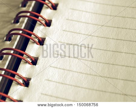Vintage Looking Blank Notebook Page