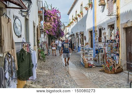 Obidos Portugal. 30 September 2016. view of Obidos Obidos is an ancient medieval Portuguese village from the 11th century still inside castle walls. Obidos Portugal. photography by Ricardo Rocha.