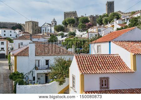 Obidos Portugal. 30 September 2016. view of Obidos Obidos is an ancient medieval Portuguese village from the 11th century still inside castle walls. Obidos Portugal. photography by Ricardo Rocha.
