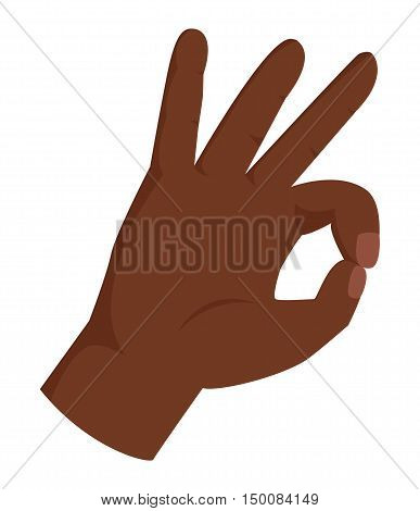 Ok hand success gesture . Best approval accept. Silhouette of hand showing symbol of all ok