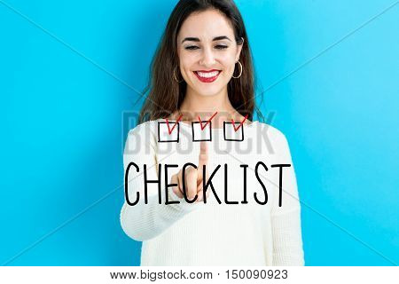 Checklist Concept With Young Woman