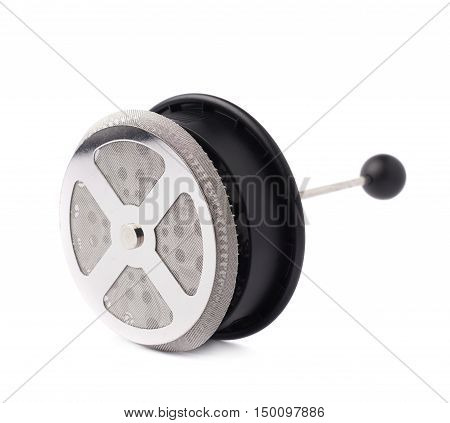 Part of french press pot coffee maker isolated over the white background