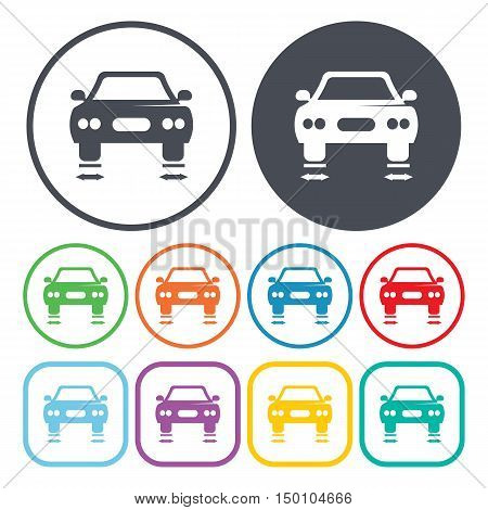 car balancing icon on white background for web