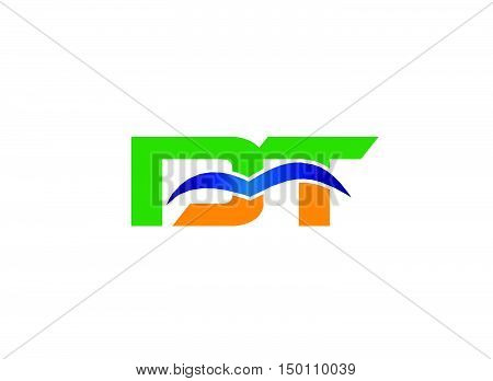 DT company linked letter logo design vector template