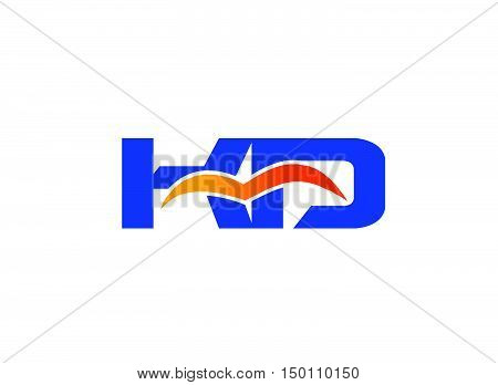 Letter K and D logo design vector template