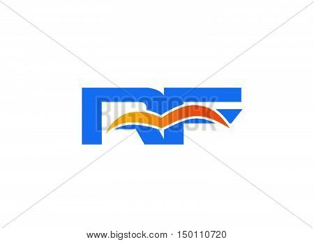 RF Logo. Vector Graphic Branding Letter Element