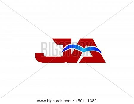 JA Logo. Vector Graphic Branding Letter Element