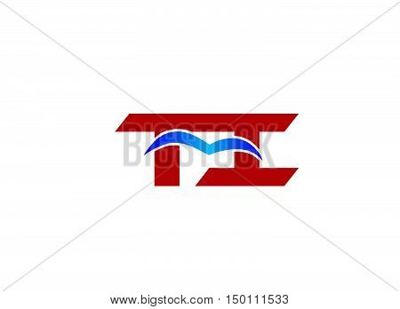 TI company linked letter logo design template