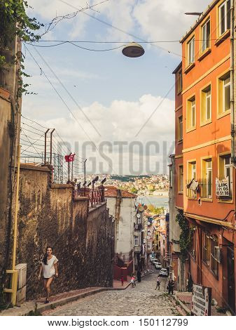 ISTANBUL TURKEY- SEPTEMBER 10-13 2016: Street and city life of Istanbul.