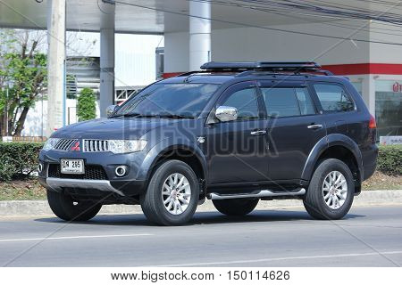 CHIANGMAI, THAILAND -FEBRUARY 29 2016: Mitsubishi Pajero Suv Car. On road no.1001, 8 km from Chiangmai city.