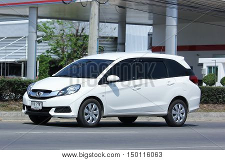 CHIANGMAI, THAILAND -FEBRUARY 29 2016: Private Honda Mobilio van. Photo at road no.121 about 8 km from downtown Chiangmai, thailand.
