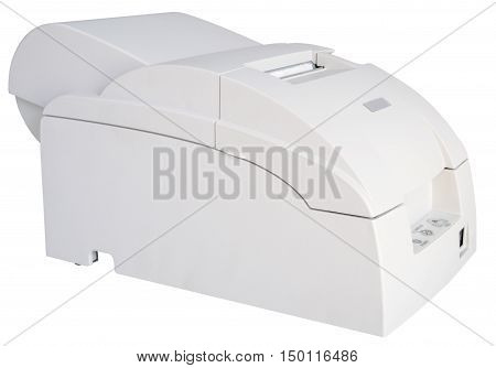 Gray termo printer isolated on the white background isometric view