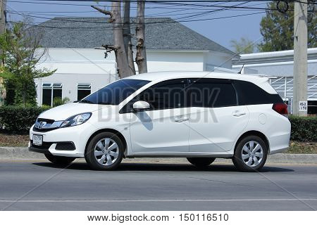 CHIANGMAI, THAILAND -FEBRUARY 29 2016: Private Honda Mobilio van. Photo at road no.121 about 8 km from downtown Chiangmai, thailand.