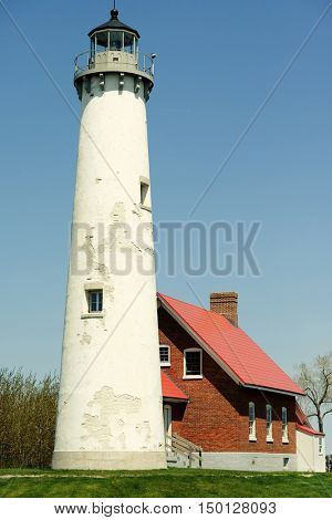 Tawas Point Lighthouse, built in 1876, Lake Huron, Michigan, USA