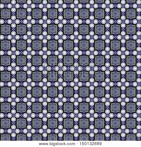 Squares, rhombuses, crosses in seamless geometrical pattern.