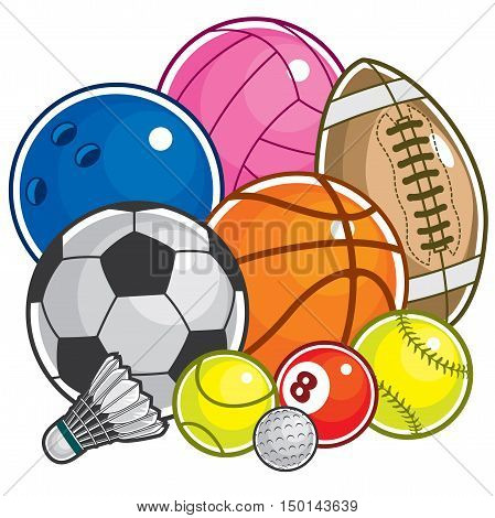 Vector set of colorful Sport Ball Icon