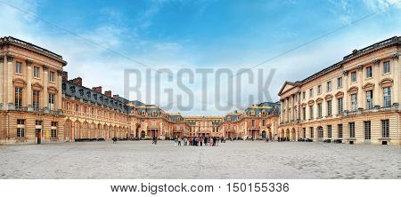 The a facade of Versailles Palace France