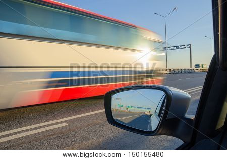 blurred action from car at high speed