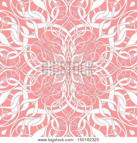 floral decorative pattern on the pink background