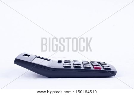 calculator for calculating the numbers accounting accountancy business calculation  on white background isolated (side view)