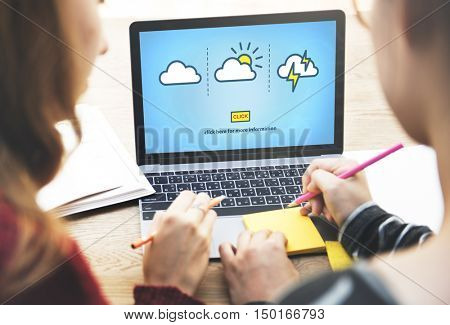 Weather Report Forecast Cloudy Clear Blustery Concept