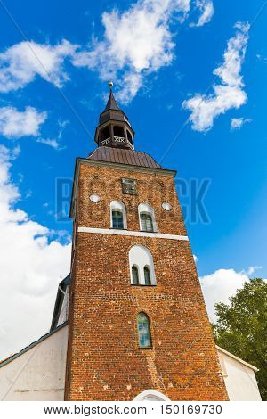tower of St Simon church in Valmiera Latvia