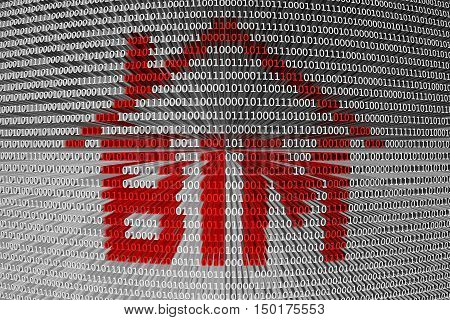 BIM in the form of binary code, 3D illustration