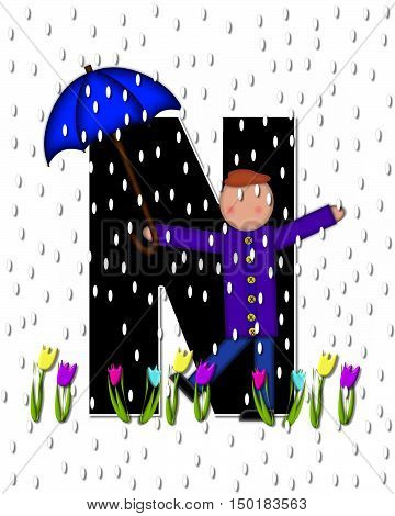 Alphabet Children April Showers N