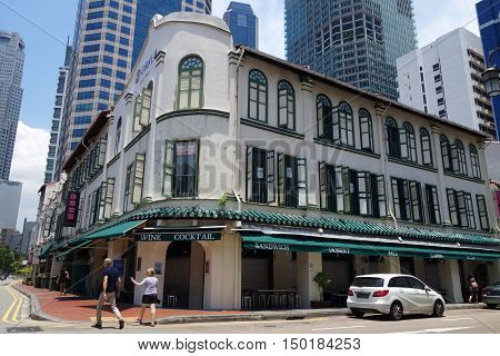 Street View Of Amoy Street In Singapore