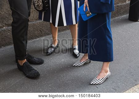 Ddetail Of Shoes During Milan Fashion Week