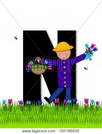 Alphabet Children Tulip Patch N