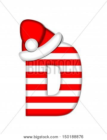 Alphabet Christmas Candy Cane D