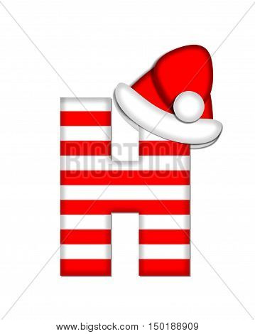 Alphabet Christmas Candy Cane H