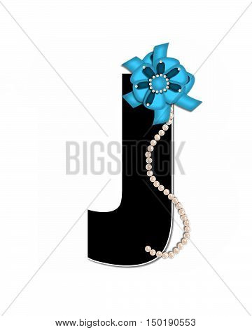 Alphabet Ribbon Trimmed J