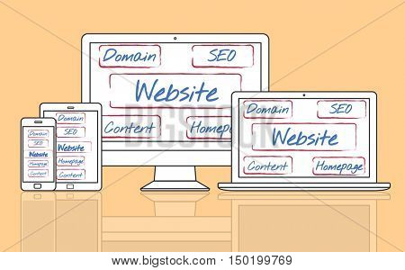 Website Template Content Homepage Domain SEO Words Concept