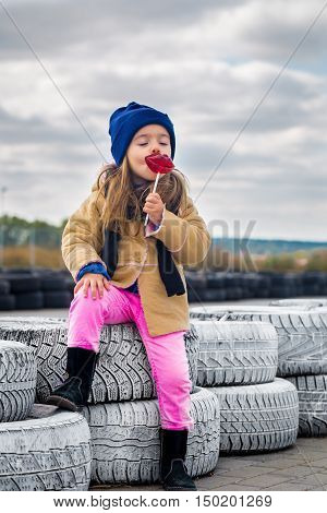Beautiful Stylish Little Girl With Glasses