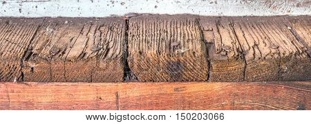 grunge decay wood plank and rusty metal wall texture background.