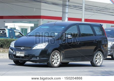 CHIANGMAI THAILAND -FEBRUARY 29 2016: Private Car. Proton exora. Photo at road no.1001 about 8 km from downtown Chiangmai thailand.