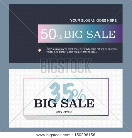 Set of Sale Flyers with different discount offers. Vector illustrations for website and mobile website banners, posters, email and newsletter designs, ads, promotional material.
