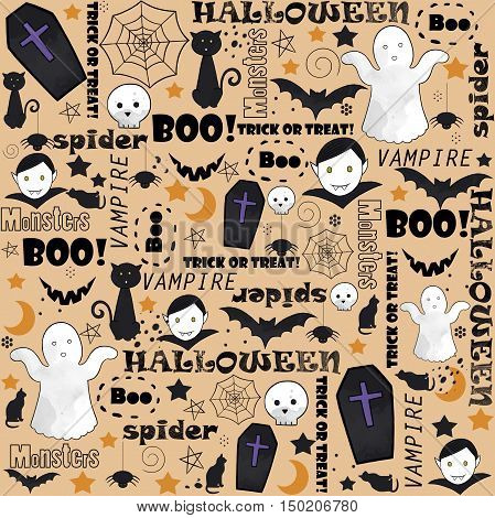 Seamless pattern for Halloween. Background for kids.