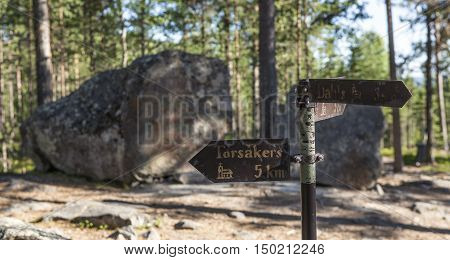 TORSAKER, SWEDEN ON JULY 10. Memorial, landmark of a witch trials, which took place in 1675. July 10, 2016 in Torsaker, Sweden. 71 people, 65 women and 6 men were beheaded and then burned. Editorial use.